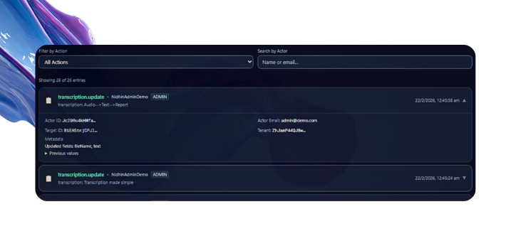 Penguin Scribe audit logs interface