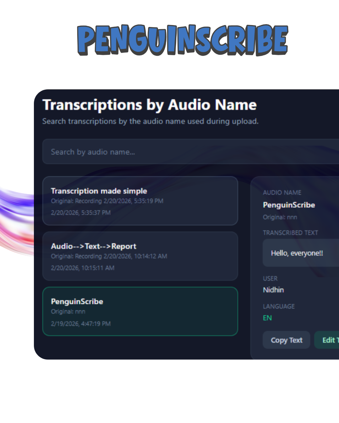 Penguin Scribe security interface