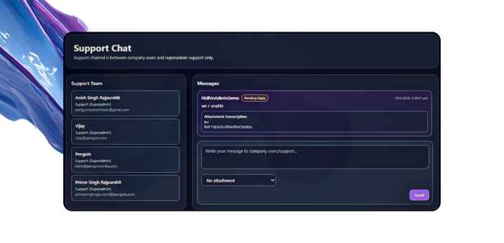 Penguin Scribe support interface