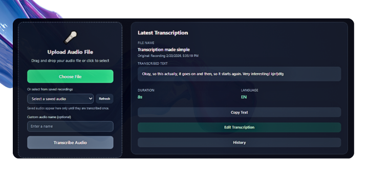 Penguin Scribe transcriptions interface